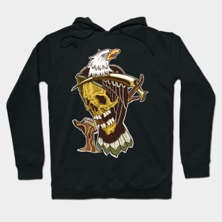 Silver Shamrock Tattoo Company Sepia Tone Grim Eagle Hoodie